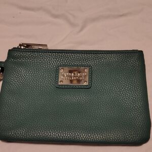 Green Leather Wristlet